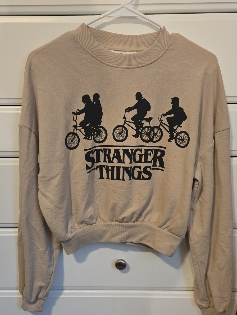 H&M Beige Stranger Things Graphic Crewneck